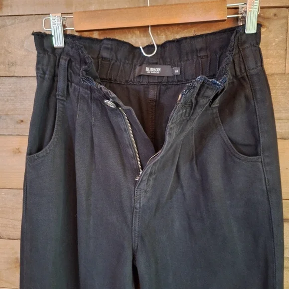 Hudson High Rise Paperbag Waist Straight Leg Pants – Black – Size 26 - Picture 6 of 9